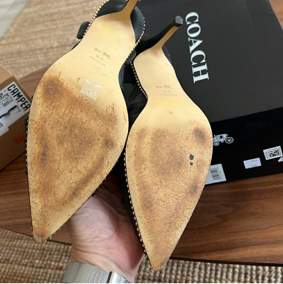 Coach black sling back pumps in 9.5 - Picture 3 of 5